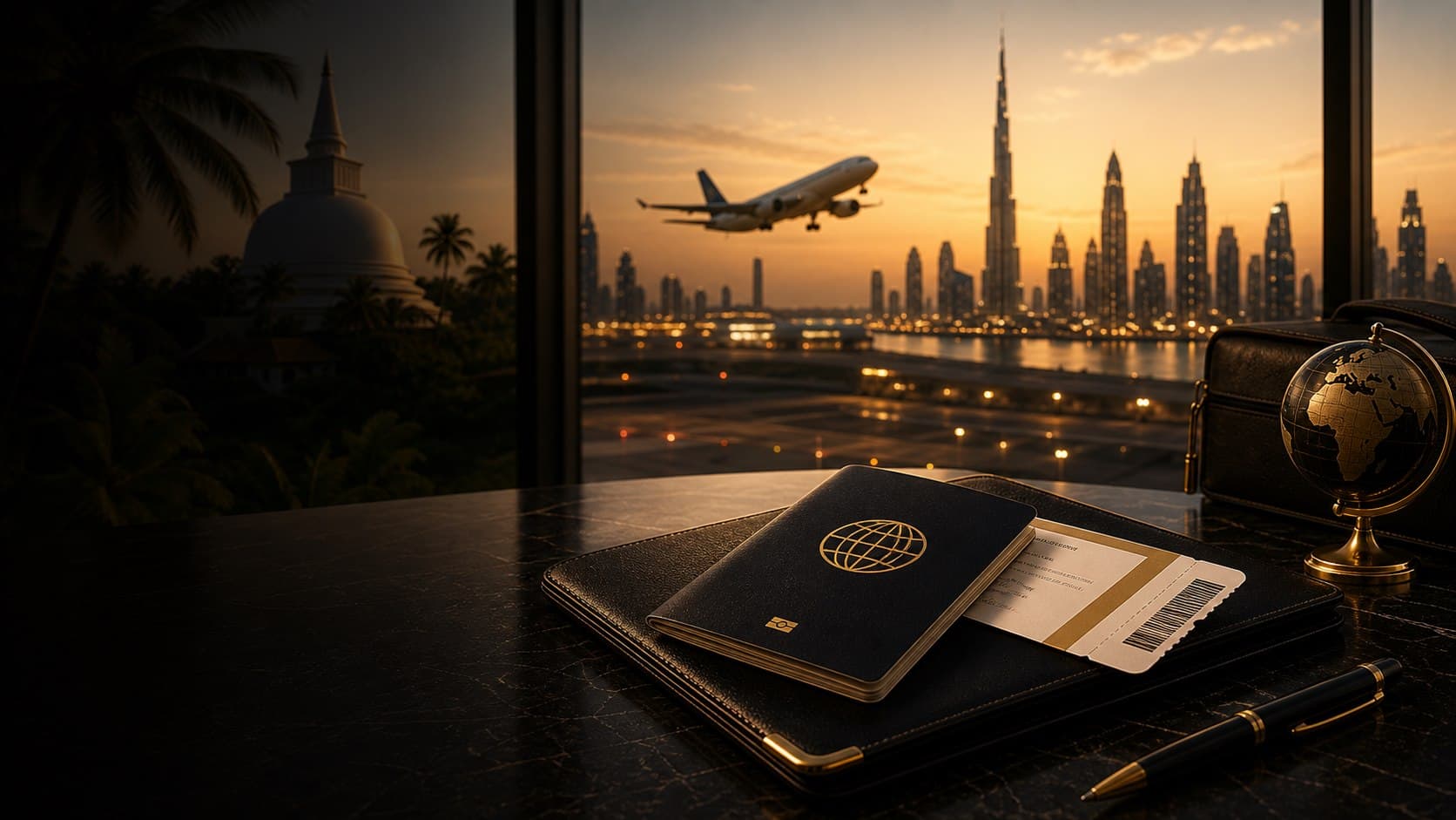 Colombo to Dubai flight route