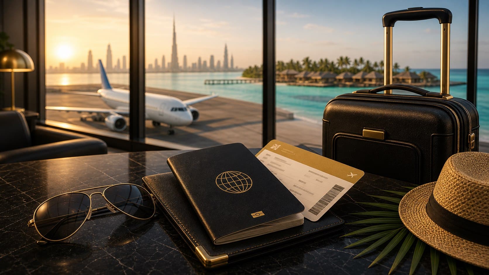 Dubai to Maldives flight route